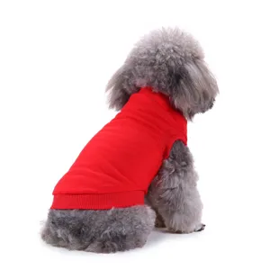 Gilet pour chien rouge uni vêtements d'été pour animaux t-shirt sans manches respirant chiot