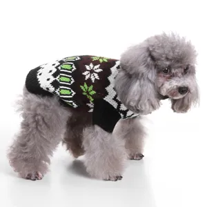 Classic retro knit pet sweater for small and medium dogs warm winter apparel dog clothes