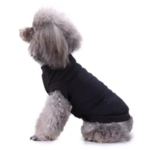 Gilet pour chien noir uni pour petits animaux, t-shirt sans manches d'été pour animaux.