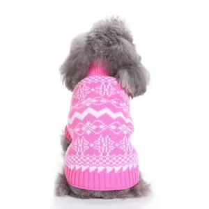 Classic retro knit pet sweater for small medium dogs, warm winter dog clothes and apparel.