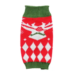Pull de noël mignon pour animal de compagnie, vêtements tricotés chauds pour chien en hiver.