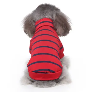 Bequeme gestreifte Hundekleidung Stehkragen Haustier Pullover lässige Welpenkleidung.