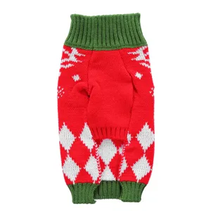 Pull de noel pour animal de compagnie col roule chaud chien hiver tricot vetement