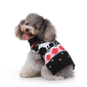 Joli pull pour chien motif de Noël, vêtement en tricot chaud pour animal en hiver.