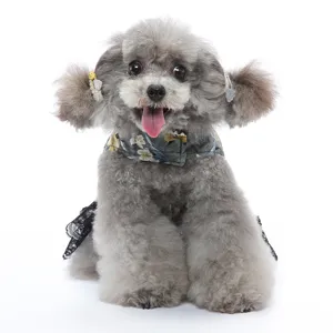 Jolie robe de chien florale princesse fête vêtement pour animal avec nœud pour petits chiens.