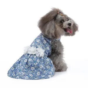 Jolie robe florale pour chien jupe d'été respirante pour animaux de compagnie chiot chat