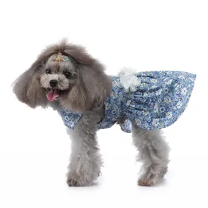 Robe pour chien à fleurs d'été, jupette mignonne et respirante pour petits chiots et chats.