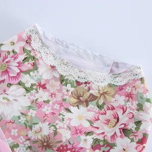 Robe de chien en dentelle col détail imprimé floral style princesse chiot vêtements mignons