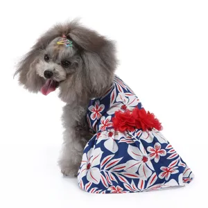 Robe d'été mignonne pour chien floral vêtements chiot respirants jupe fleurie