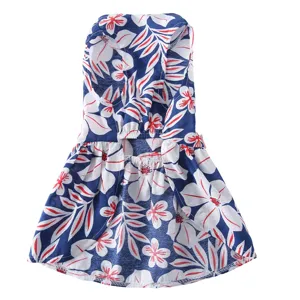 Robe d'ete respirante pour animal de compagnie avec imprime floral, joli vetement chien.