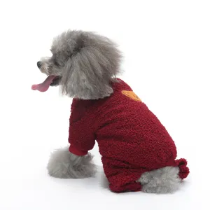 Caldo Pigiama in Flanella per Cani Vestiti per Animali in Pile a Quattro Zampe Simpatica Tuta a Quadri per Cuccioli Morbido Abbigliamento Invernale per Cani