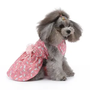 Jolie robe d'été pour animal de compagnie jupe princesse florale respirante chats chiens