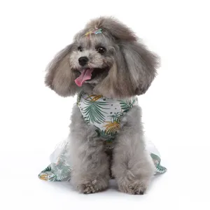 Robe pour animal de compagnie imprimé tropical d'été respirant mince chiot mignon chien