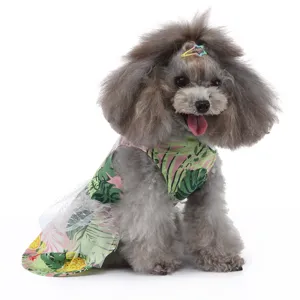 Jolie robe de animal motif de fruit tropical pour petits chiens chats été respirant.