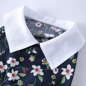 Joli détail de robe pour animal, vêtement d'été respirant pour chien et chat avec col blanc.