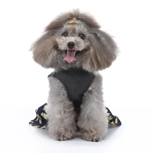Robe d'été pour animal de compagnie en tissu respirant avec joli imprimé chat chien.