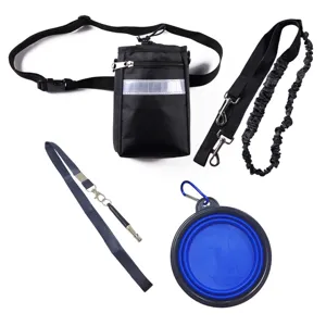 Hundespaziergang-Set mit reflektierender Tasche, Leine, Pfeife und faltbarem Napf