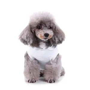 Gilet pour chien blanc uni t-shirt sans manches d'été pour petits chiens vêtements respirants