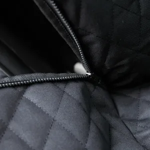 Waterproof pet car seat cover detail black quilted fabric with durable zipper closure for dogs