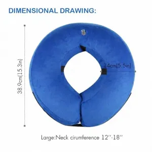 Inflatable pet recovery collar large size pet neck cone protective cushion blue pet medical collar