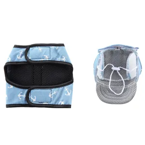 Set pettorina e cappello per animali domestici in rete traspirante con stampa ancora.