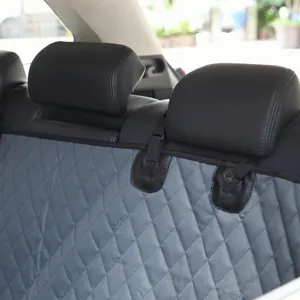 Waterproof pet car seat cover for dogs, rear seat protector detail shot, durable and easy to clean.