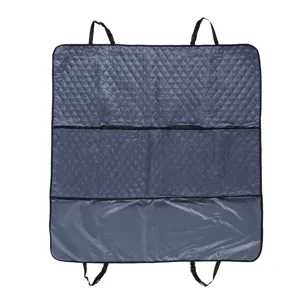 Waterproof pet car seat cover detail showing quilted texture and durable straps.