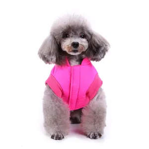 Cute pink dog vest winter warm jacket for small dogs puppy poodle pet apparel winter wear