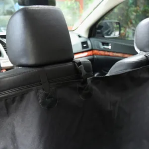 Waterproof dog car seat cover, durable back seat protector with adjustable straps and secure buckles.