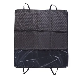 Waterproof dog car seat cover, durable back seat protector with adjustable straps for vehicle.