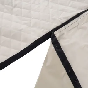 Water-resistant pet car seat cover detail, quilted fabric design for dog travel protection.