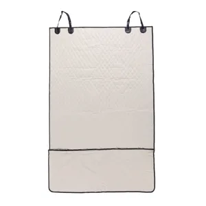 Waterproof pet car seat cover for dogs, rear back seat protector and trunk mat beige.