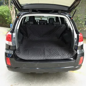 Waterproof pet car trunk mat with quilted diamond pattern for SUV rear cargo protection.