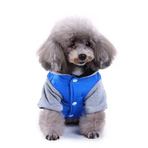 Detailed view of warm pet winter jacket for small dogs like poodles, cozy and stylish apparel.