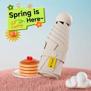 Tragbarer Mini-Kapselschirm mit UPF50+ UV-Schutz für Sonne und Regen