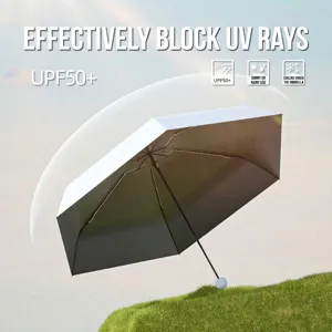Tragbarer Mini-5-fach UV-Schutzschirm für Sonne und Regen mit UPF50 Plus Bewertung