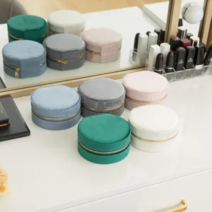 Portable Velvet Jewelry Box Travel Mini Jewelry Organizer Case For Earrings Rings Necklaces Small Jewelry Storage Box