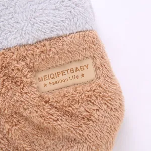 Warm fleece pet jacket for small dogs autumn winter fluffy dog coat pet apparel detail view
