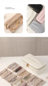 Portable 12-piece jewelry storage set with flexible clear pouches for travel organization
