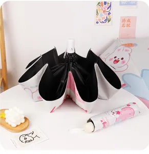 Détail du parapluie de dessin animé lapin fraise avec revêtement anti-UV