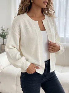 Donna cardigan in maglia largo a maniche lunghe cappotto pullover elegante moda casual.