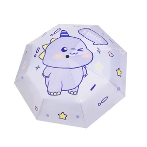Parapluie pliable dinosaure violet mignon pour enfants protection soleil et pluie