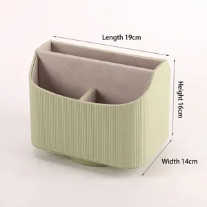 Green revolving Roman column desktop organizer box, dimensions 19cm x 14cm x 16cm
