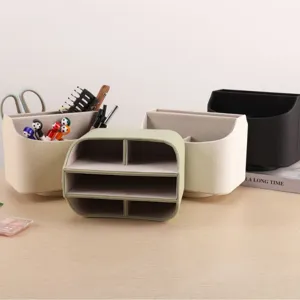 Multifunctional rotating desktop organizer with Roman column texture for stationery