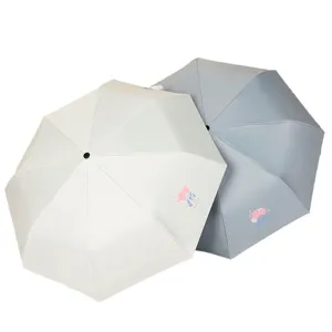 Elegant automatic tulip print sun and rain umbrella with UV protection for girls