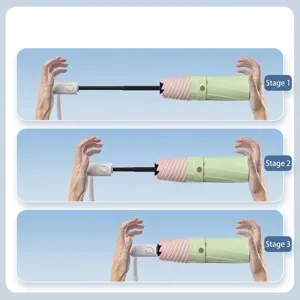 Automatic folding umbrella with anti-rebound design for sun and rain protection