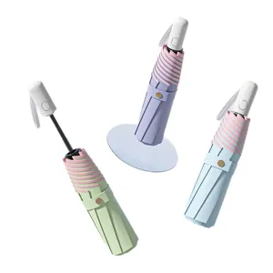 Automatic folding sun and rain umbrella with UV protection in beautiful pastel colors