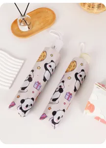 Ombrello pieghevole automatico con stampa panda carino, ombrello parasole e pioggia per donne.