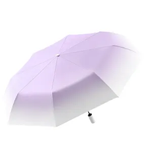 Automatischer Regenschirm mit lila Farbverlauf für Sonne und Regen mit UV-Schutz