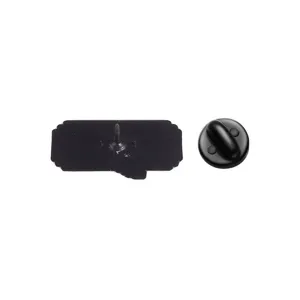 Detailed back view of a pixel speech bubble enamel pin featuring a black rubber clutch